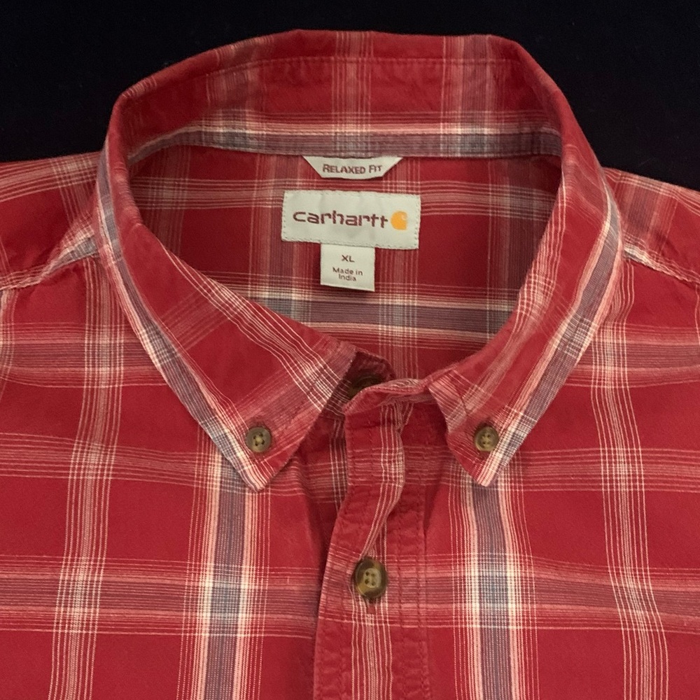 CARHARTT Red w Grey Plaid Shirt